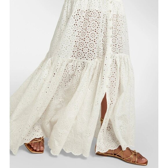 💕VERONICA BEARD💕 Aislin Broderie Anglaise Eyelet Cotton Maxi Dress White 6 NWT - Picture 7 of 16